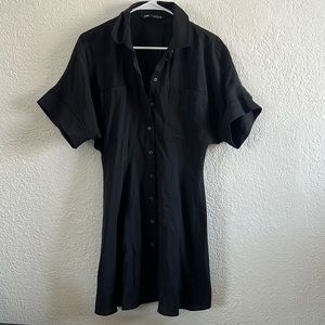 Black Zara Button Up Mini Dress